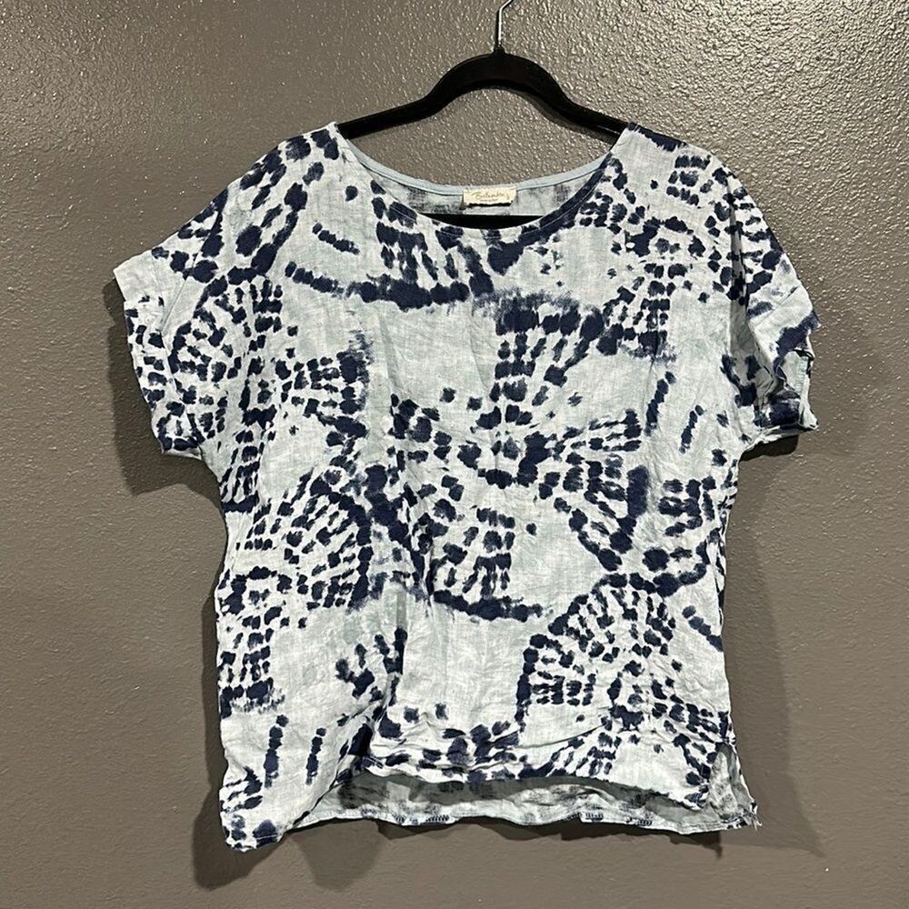 Bellambia Tie Dye Print Linen Top S